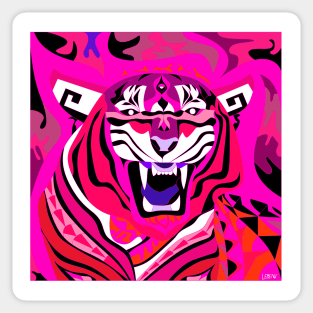 beast bengal tiger in mandala madness wallpaper 2 Sticker